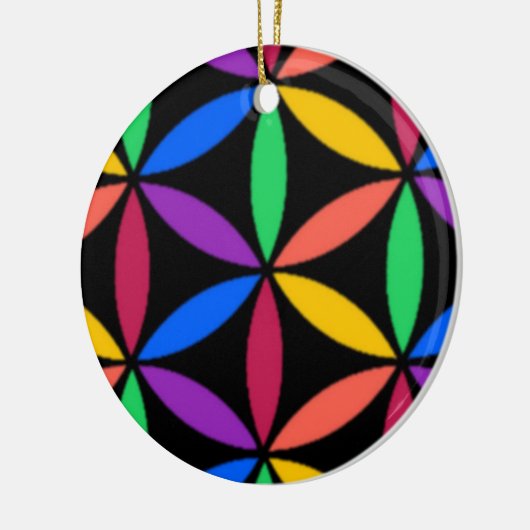 Regenboogcirkels Keramisch Ornament (Links)