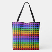 Regenboogcirkels met zwarte stippen tote bag (Achterkant)
