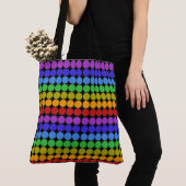 Regenboogcirkels met zwarte stippen tote bag (Dichtbij)