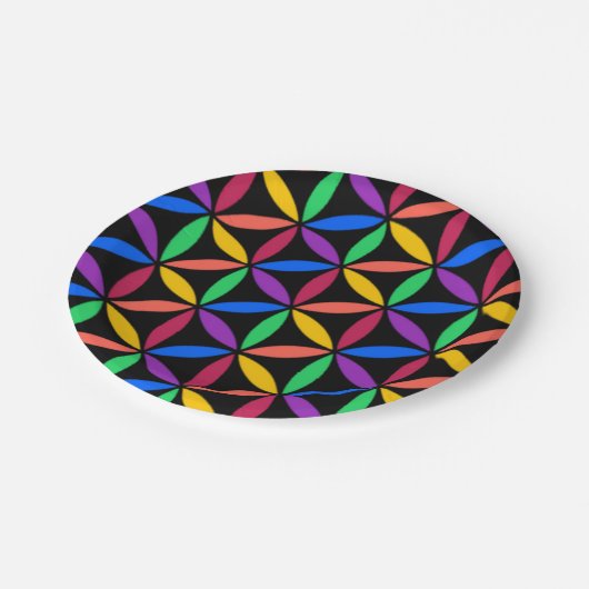 Regenboogcirkels Papieren Bordje (Gekanteld)