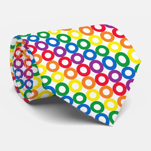 Regenboogcirkels Stropdas (Opgerold)