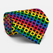 Regenboogcirkels zwart stropdas (Opgerold)