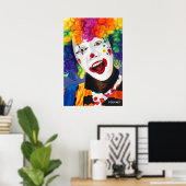 Regenboogclown Poster (Thuiskantoor)