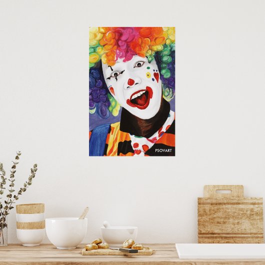 Regenboogclown Poster (Keuken)