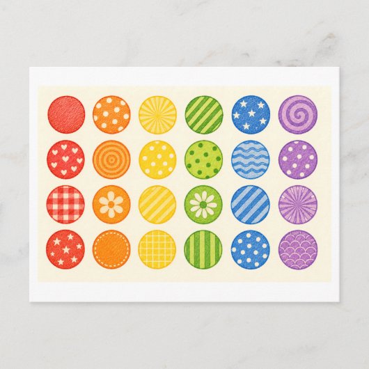 Regenboogcollage met trotscirkels briefkaart (Voorkant)