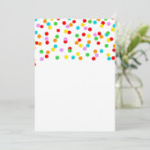 RegenboogConfetti Baby shower Kaart (Staand voorkant)