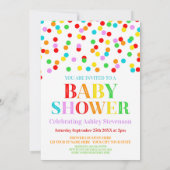 RegenboogConfetti Baby shower Kaart (Achterkant)