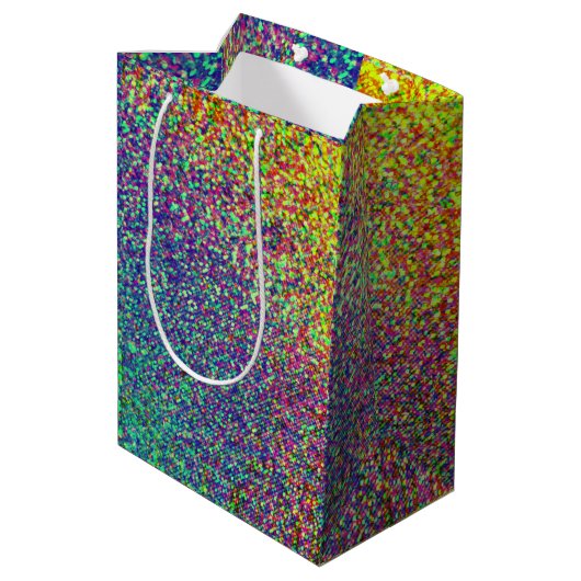 RegenboogConfetti Medium Cadeauzakje (Achterkant Gekanteld)