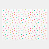 Regenboogconfetti strepen kleurrijke retro inpakpapier vel (Voorkant 3)