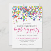 RegenboogConfetti | Uitnodiging van de partij Birt (Voorkant)