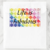 Regenboogcontroles Rechthoekige Sticker (Tas)