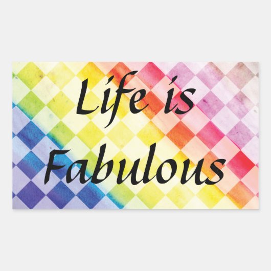 Regenboogcontroles Rechthoekige Sticker (Voorkant)