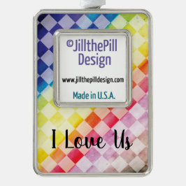 Regenboogcontroles Verzilverd Omlijst Ornament