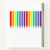 Regenboogcrayons, ART-schets of -noten, jouw naam Notitieboek (Achterkant)