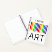 Regenboogcrayons, ART-schets of -noten, jouw naam Notitieboek (Binnen)