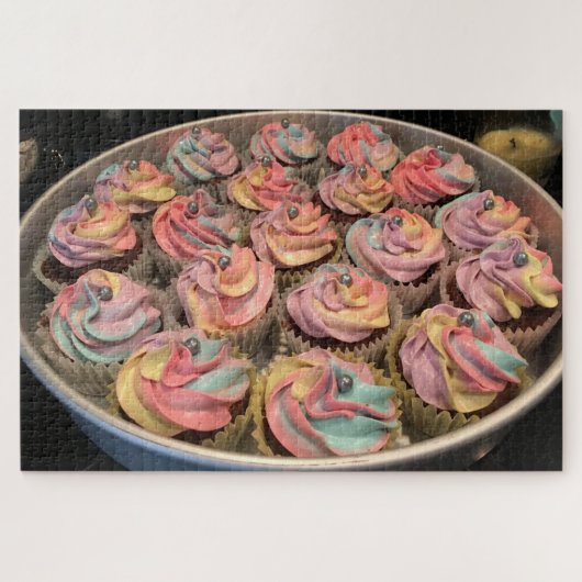 regenboogcupcakes puzzel legpuzzel (Horizontaal)