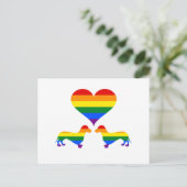 Regenboogdachshonden Briefkaart (Staand voorkant)