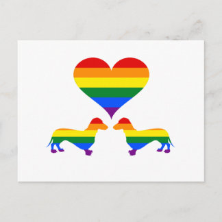 Regenboogdachshonden Briefkaart