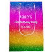 Regenboogdag Groene Roze Glitter Medium Cadeauzakje (Achterkant)