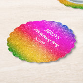 Regenboogdag Paars blauw geel Kartonnen Onderzetters (Gekanteld)