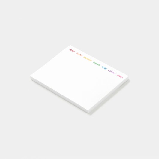 Regenboogdagen van de week Post-it® notes (Schuin)