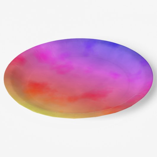 Regenboogdamp Papieren Bordje (Gekanteld)