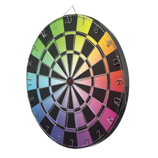 Regenboogdartboard 3 dartbord (Voorkant Rechts)