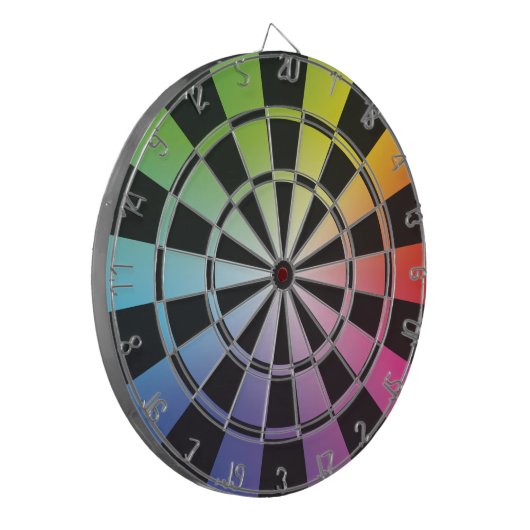 Regenboogdartboard 3 dartbord (Voorkant Links)