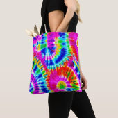 Regenboogdaskleurige canvas tas (Dichtbij)
