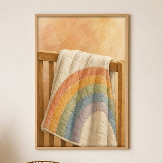 Regenboogdek Waterverf Whimsical Kunstposter Poster