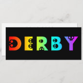 regenboogderby skullphabet kaart (Voorkant / Achterkant)