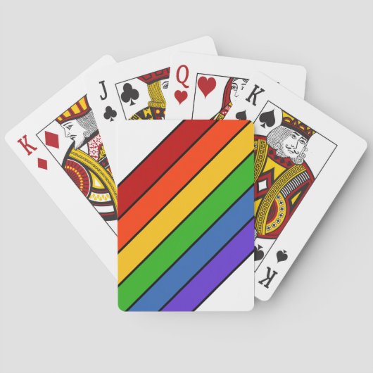 Regenboogdiagonaal band pokerkaarten (Achterkant)
