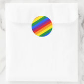 regenboogdiagonaal streeppatroon sticker cirkel (Tas)