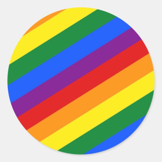 regenboogdiagonaal streeppatroon sticker cirkel (Voorkant)