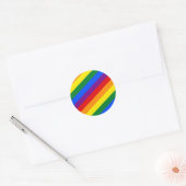 regenboogdiagonaal streeppatroon sticker cirkel (Envelop)