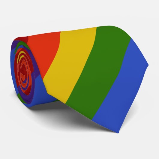 Regenboogdiagonaal strepe Stropdas (Opgerold)