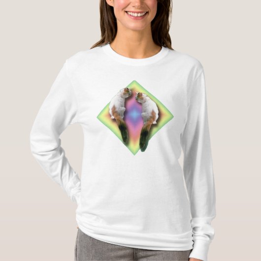 Regenboogdiamant en -katten t-shirt (Voorkant)