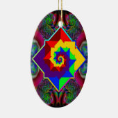 regenboogdiamantspiraal keramisch ornament (Rechts)