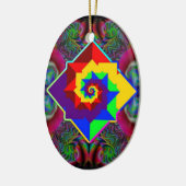 regenboogdiamantspiraal keramisch ornament (Links)