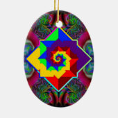 regenboogdiamantspiraal keramisch ornament (Achterkant)
