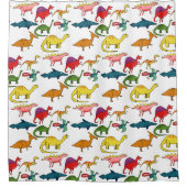 Regenboogdinosauriërs douchegordijn (Voorkant)