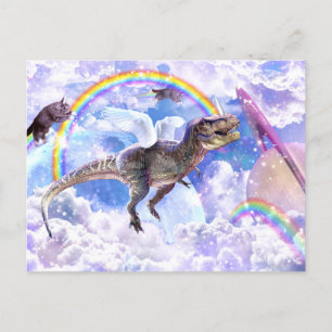 Regenboogdinosaurus unicorn dinocorn briefkaart