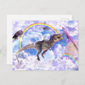 Regenboogdinosaurus unicorn dinocorn briefkaart (Voorkant / Achterkant)