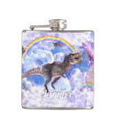Regenboogdinosaurus unicorn dinocorn heupfles (Voorkant)