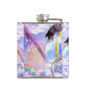 Regenboogdinosaurus unicorn dinocorn heupfles (Achterkant)