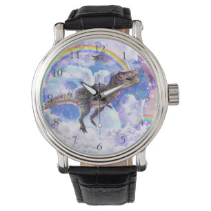 Regenboogdinosaurus unicorn dinocorn horloge