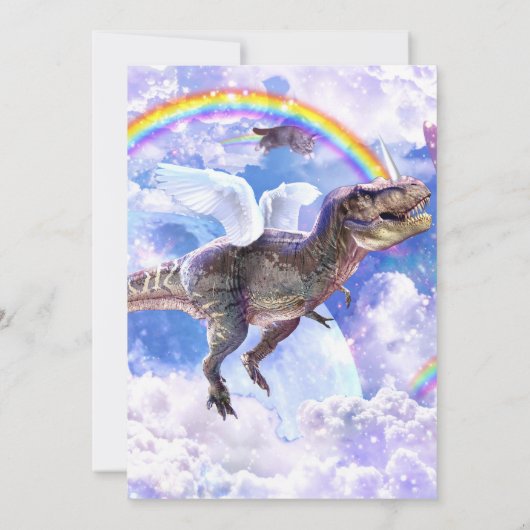 Regenboogdinosaurus unicorn dinocorn kaart (Achterkant)