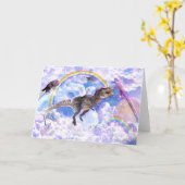 Regenboogdinosaurus unicorn dinocorn kaart (Gele Bloem)
