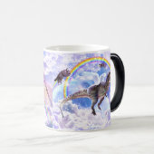 Regenboogdinosaurus unicorn dinocorn magische mok (Voorkant rechts)