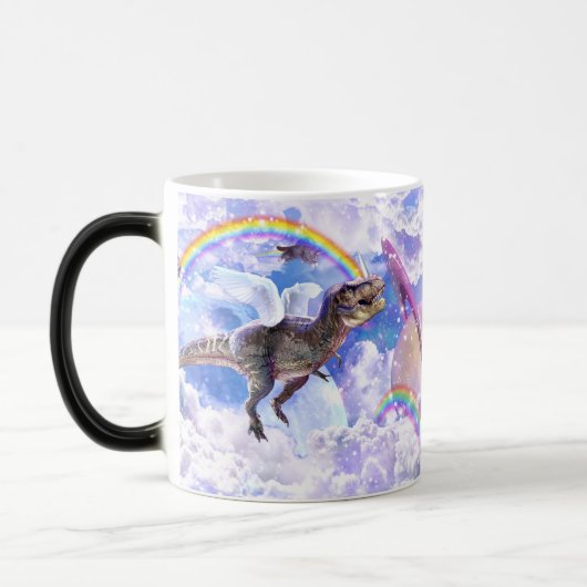 Regenboogdinosaurus unicorn dinocorn magische mok (Links)